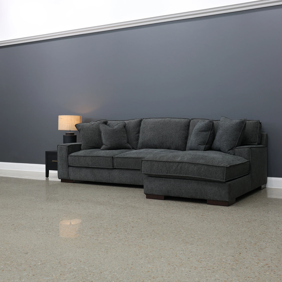Gembrook RHF Sofa Chaise Dark Grey