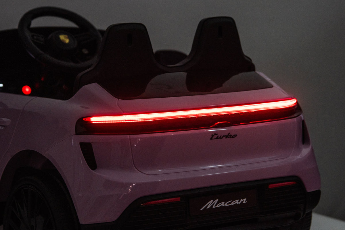 Licensed 24V Porsche Macan Turbo EV Kids Ride On One Seater cars, Rubber Tires, Leather Seat, with RC