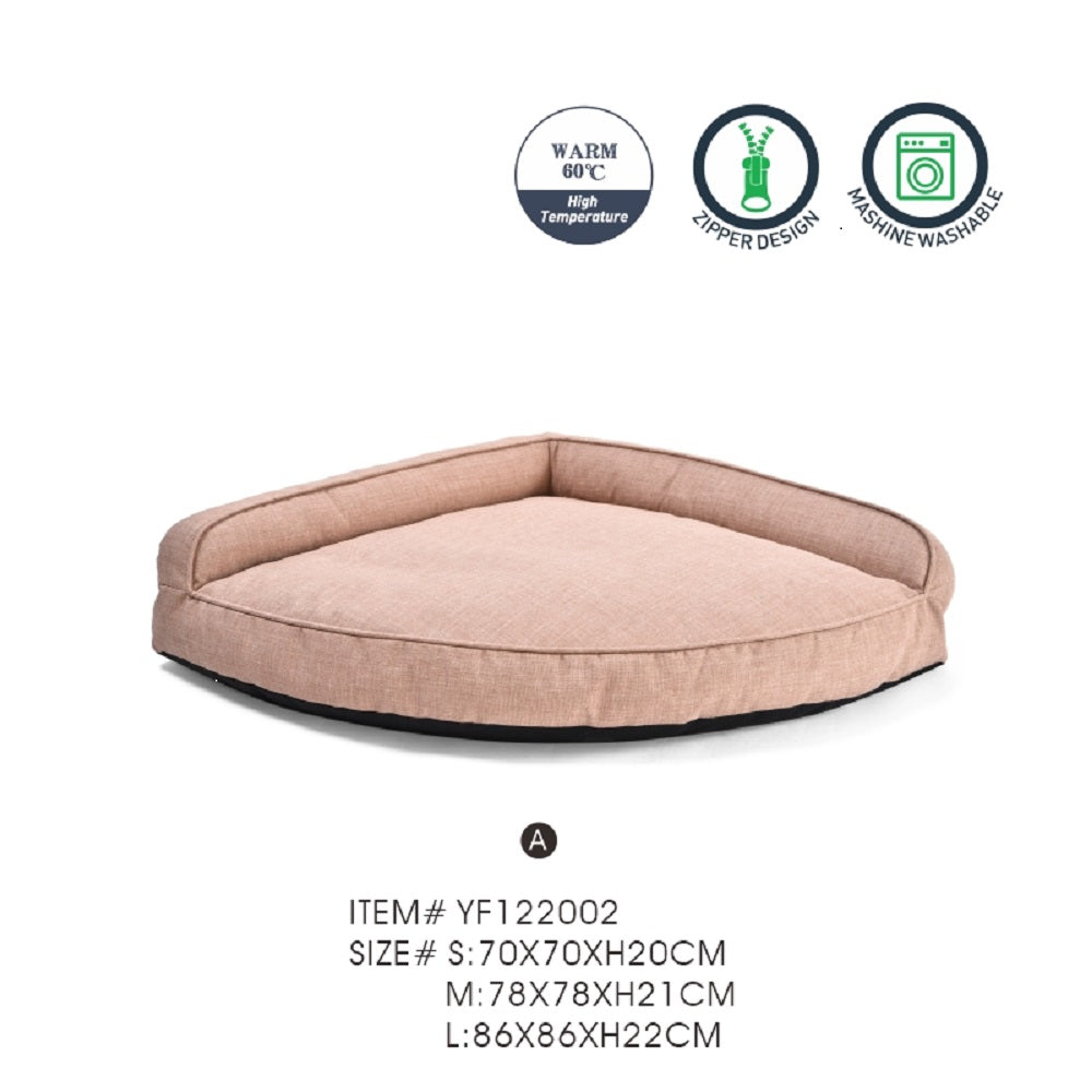 Dog Couch Bed Imitation Linen Fabric Large Comfy Pet Bed