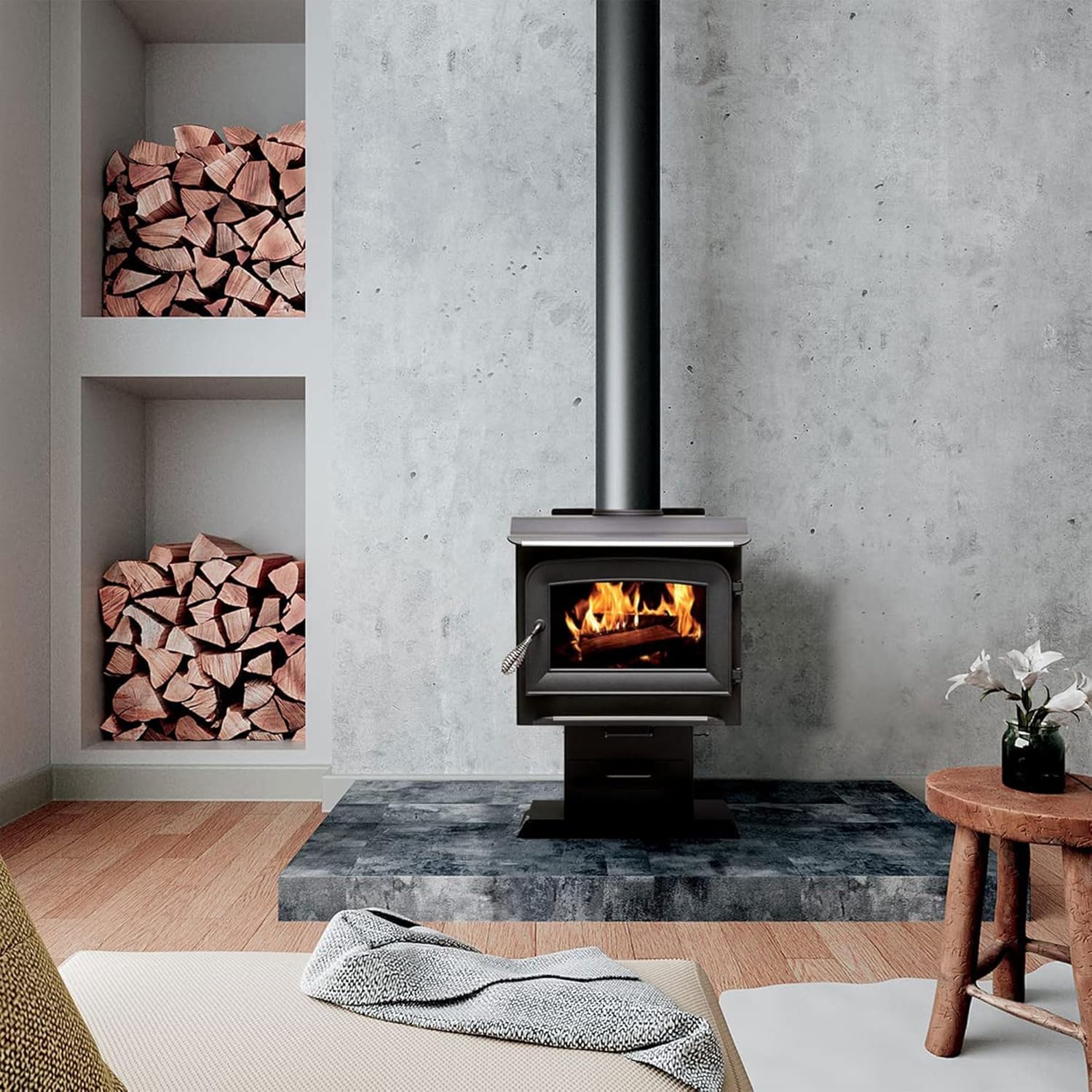 1200 Sq. Ft. Pedestal Wood Stove