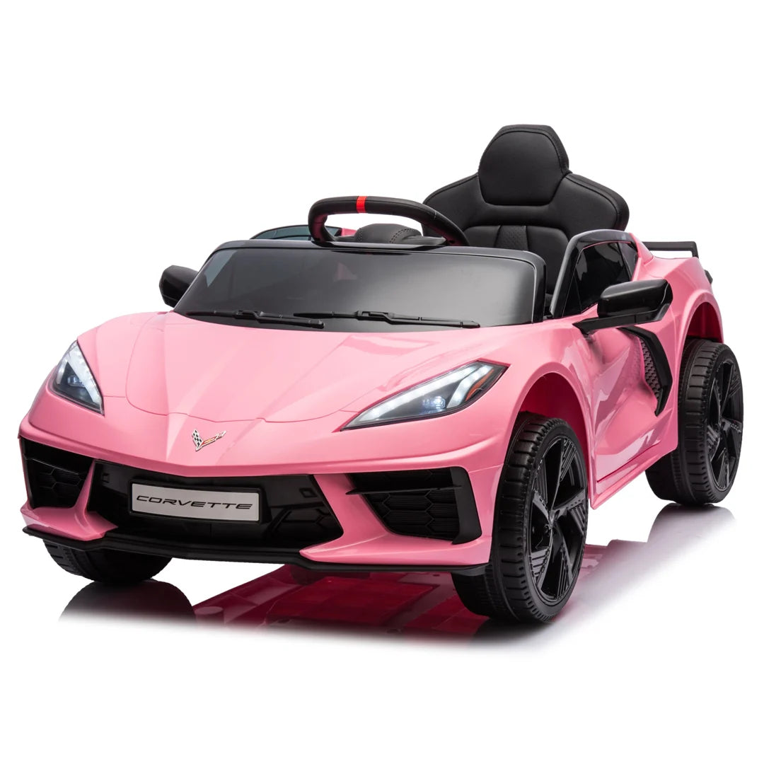 12V Chevrolet Corvette C8 Kids Ride On One Seater Electric Car with RC