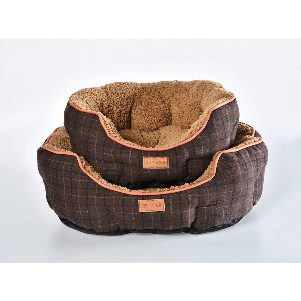 Plaid Pet Bed Dog Bed