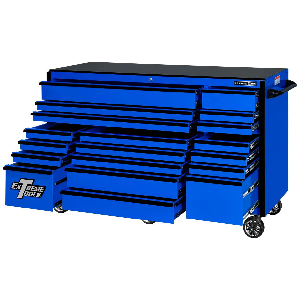 72-Inch x 30-Inch 19-Drawer Roller Cabinet with 250-Lb. Drawer Slides
