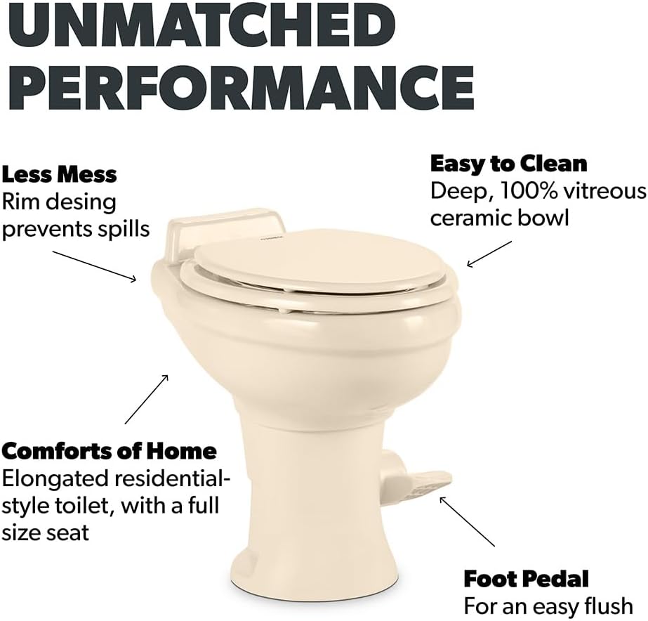 Standard-Height RV Toilet, White
