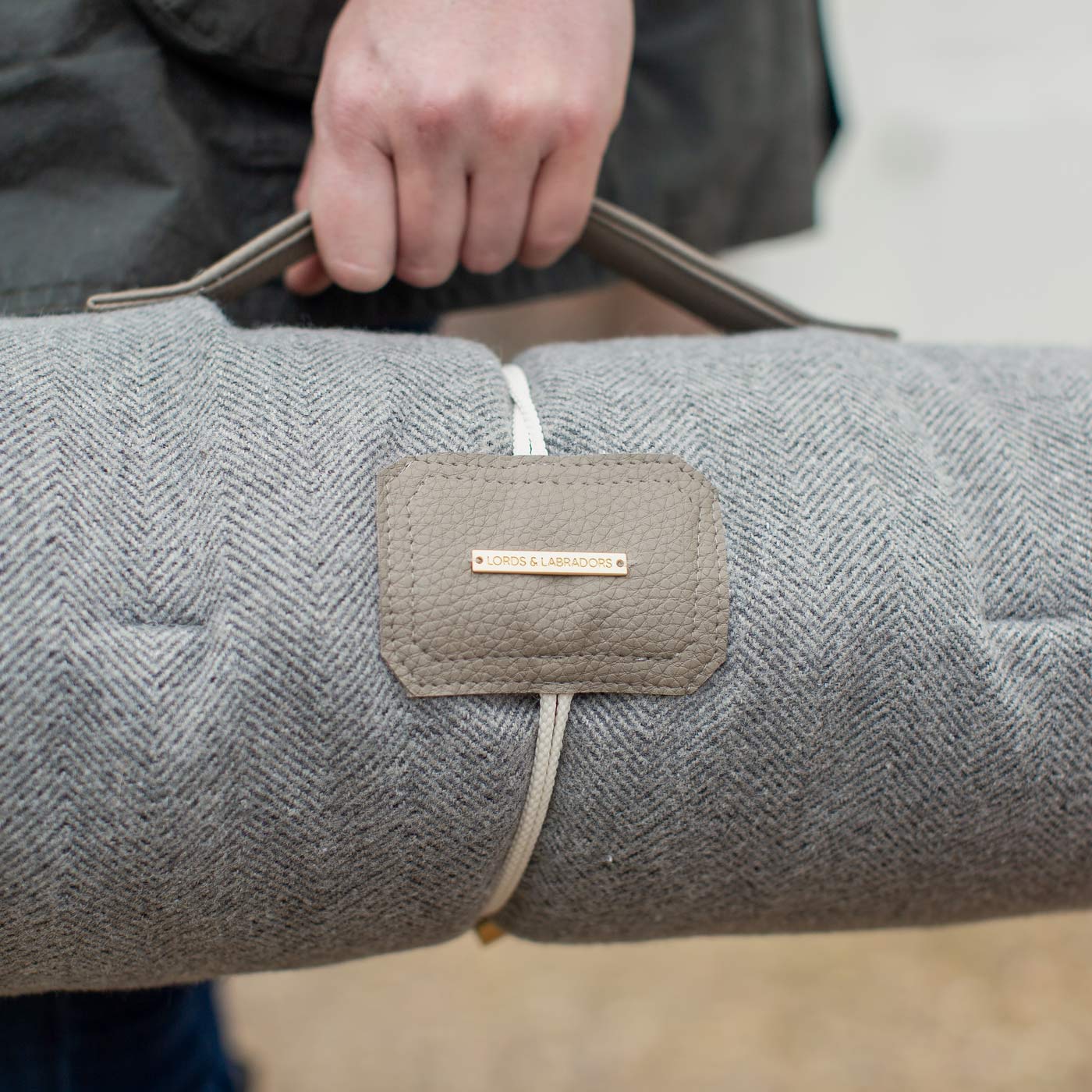 Travel Mat in Pewter Herringbone Tweed