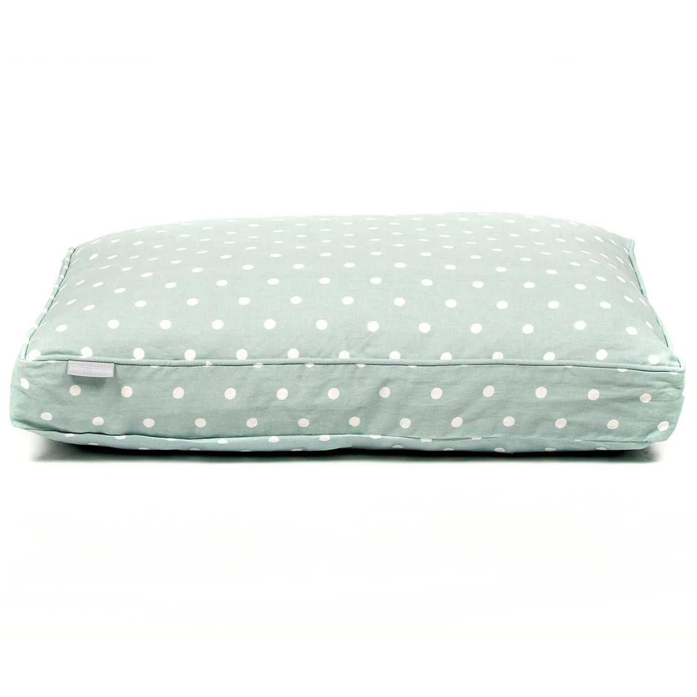 Dog Cushion in Duck Egg Spot