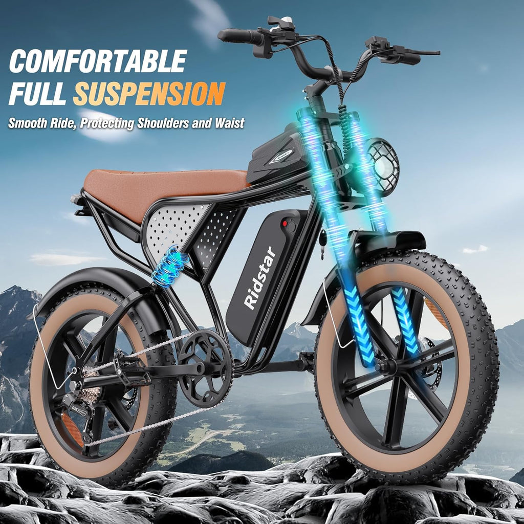 2000W Electric Bike with 37 MPH Top Speed and 20-Inch Fat Tires