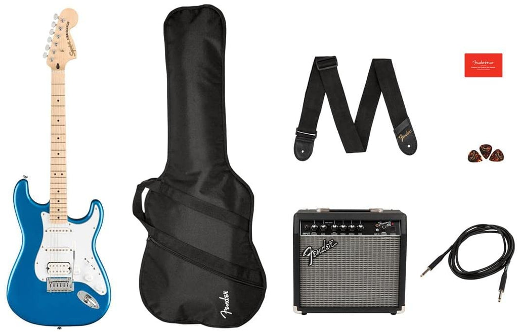 HSS Electric Guitar Pack with Maple Fingerboard, Lake Placid Blue