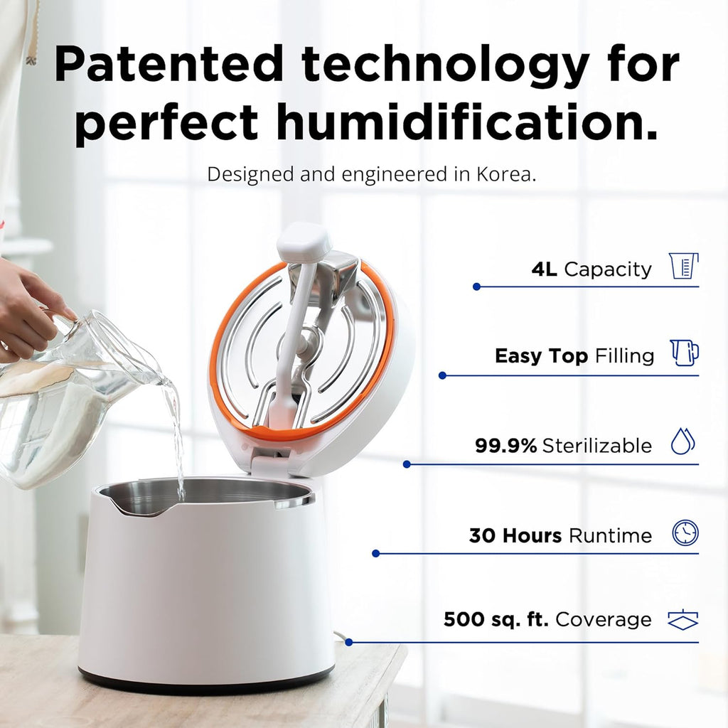 1-Gallon/4L Stainless Steel Filter-Free Quiet Humidifier