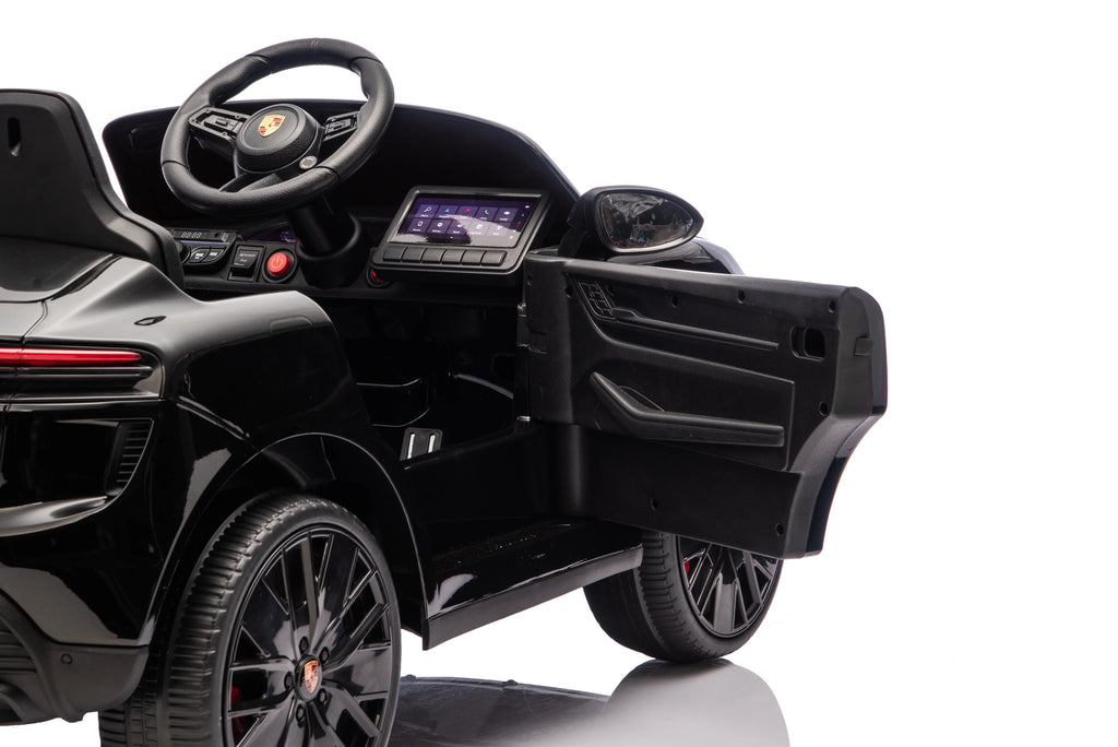 Licensed 24V Porsche Macan Turbo EV Kids Ride On One Seater cars, Rubber Tires, Leather Seat, with RC