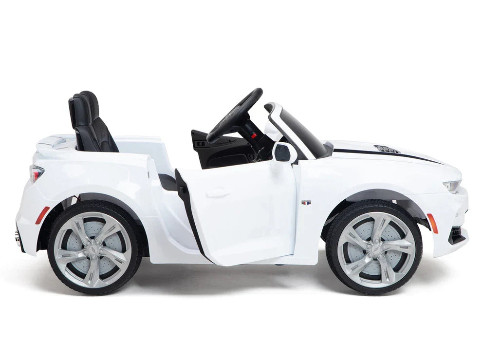 12V Chevrolet Camaro 2SS Kids Ride On One Seater Electric Car with Leather Seat, Rubber Tires and RC