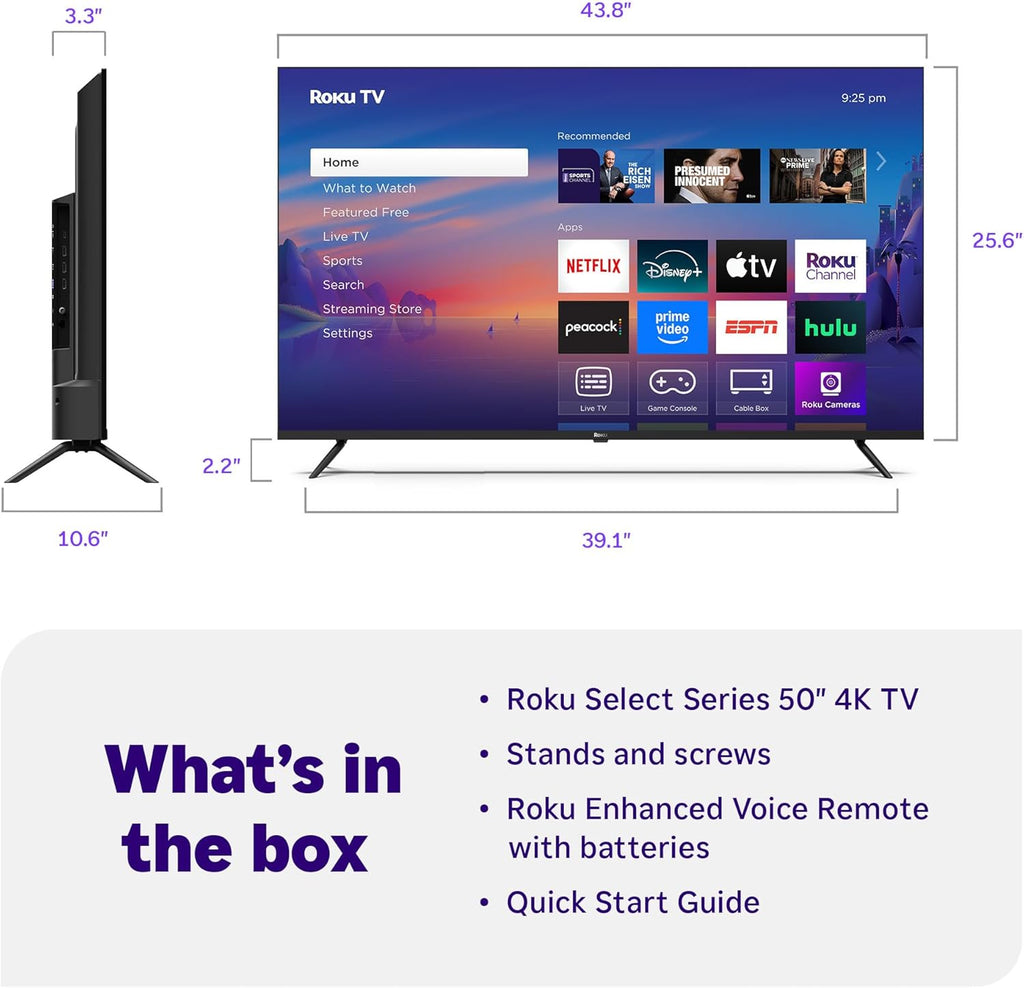 50-Inch 4K HDR Smart TV with Voice Remote