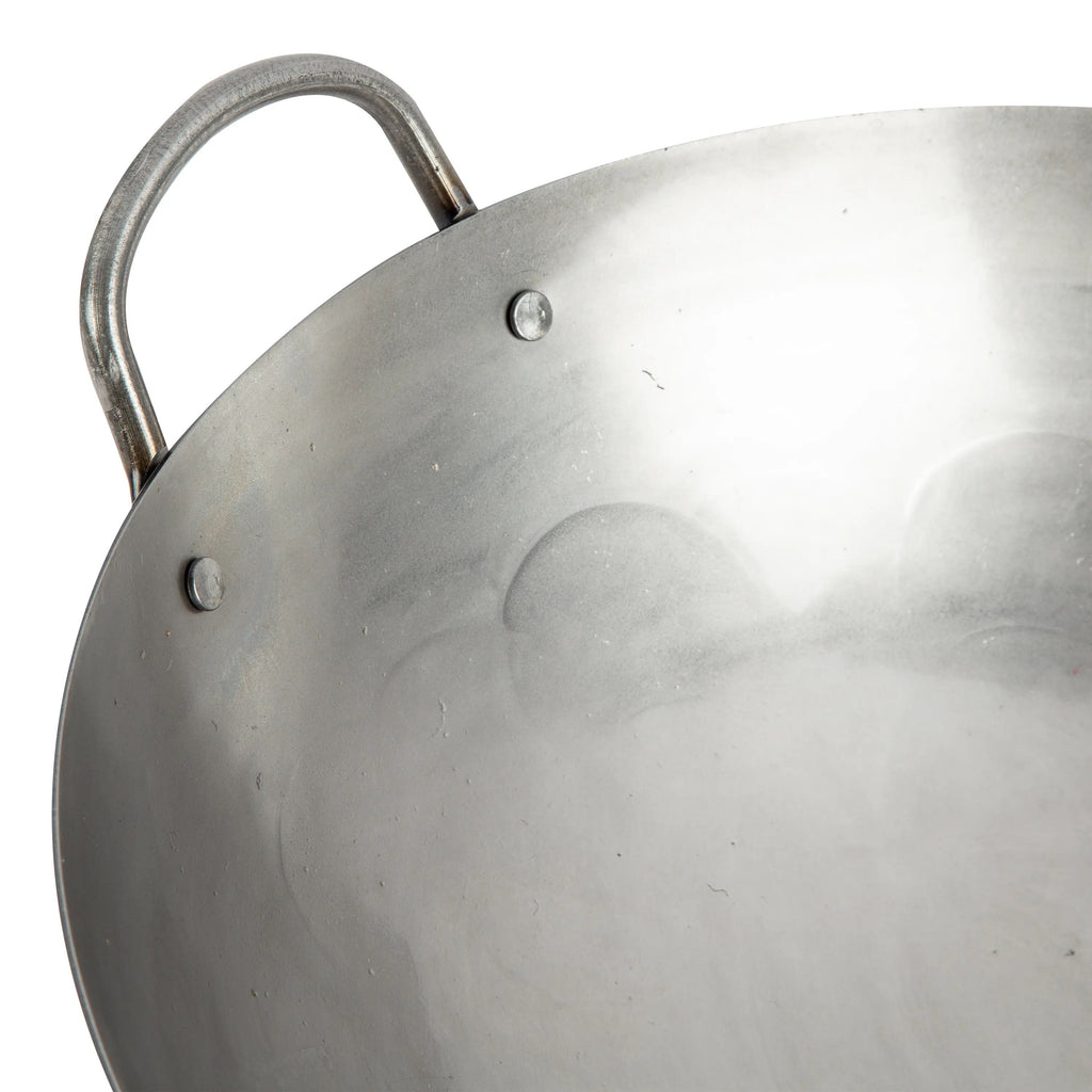 50,000 BTU Propane Outdoor Wok Station with Prep Table and 14-Inch Carbon Steel Wok, Black