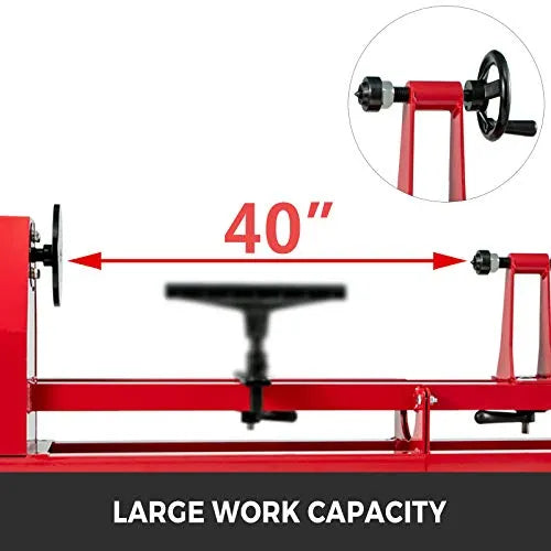 14-Inch x 40-Inch Benchtop Wood Lathe with 3 Chisels