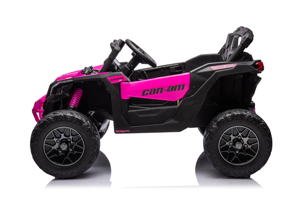 Licensed 24V Can Am Maverick Kids Ride On One Seater UTV, Rubber Tires, Leather Seat with RC