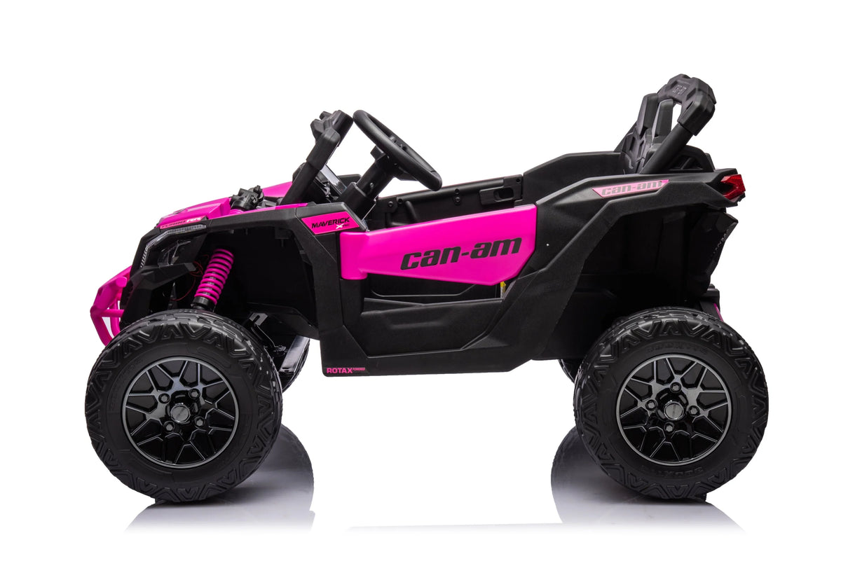 Licensed 24V Can Am Maverick Kids Ride On One Seater UTV, Rubber Tires, Leather Seat with RC