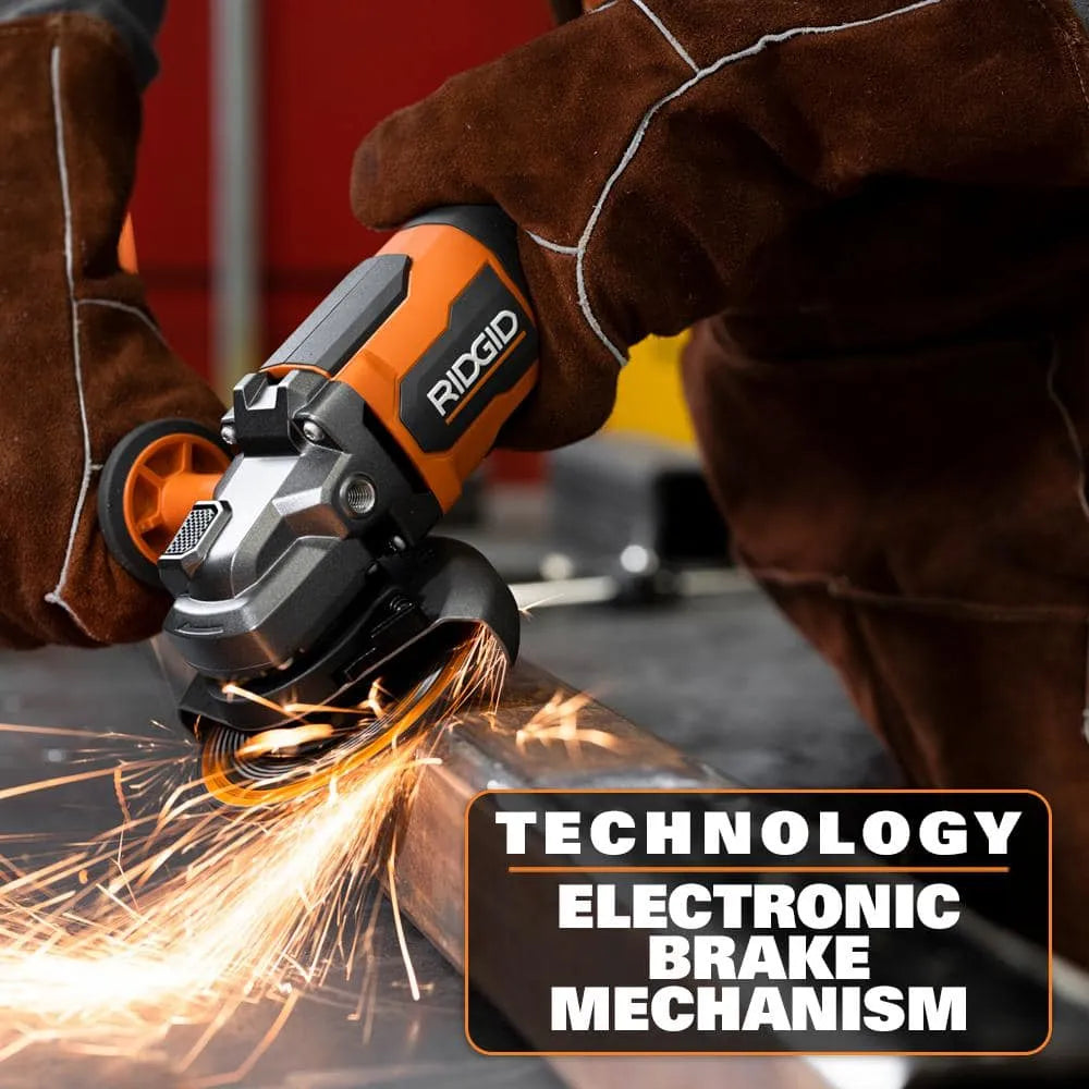 18V Brushless Cordless 4-1/2-Inch Paddle Switch Angle Grinder Kit with Two 4.0Ah Batteries, Charger and Bag