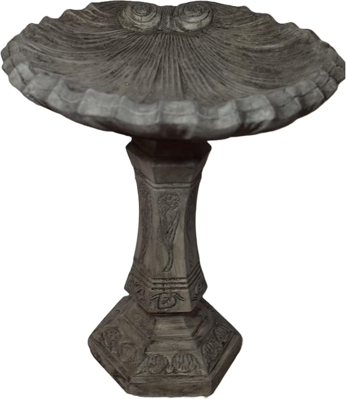 Solid Rock Stoneworks Fanciful Birdbath - 26" h x 22" w x 20" d - Pre-Aged