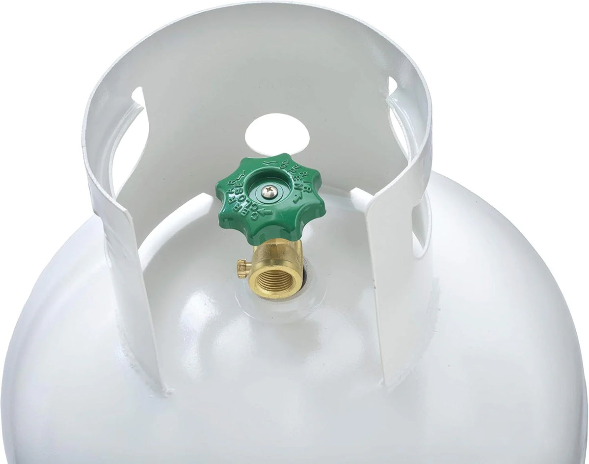 100 lb Steel Propane Tank Cylinder with POL Valve and Protective Collar, Empty Pre-Purged Propane Cylinder for Heating Systems, Fireplaces, Dryers and Grills