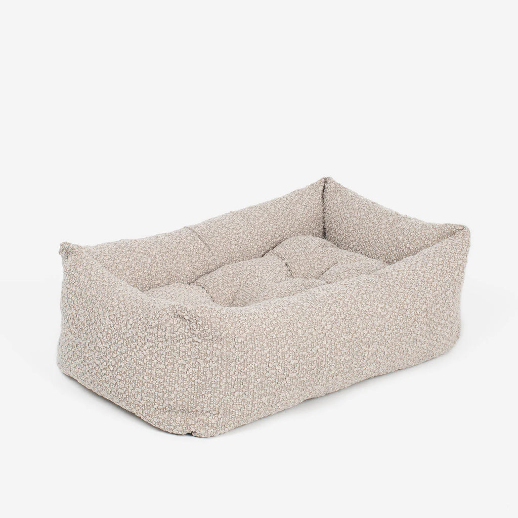 Cozy & Calming Puppy Cage Bed In Mink Bouclé