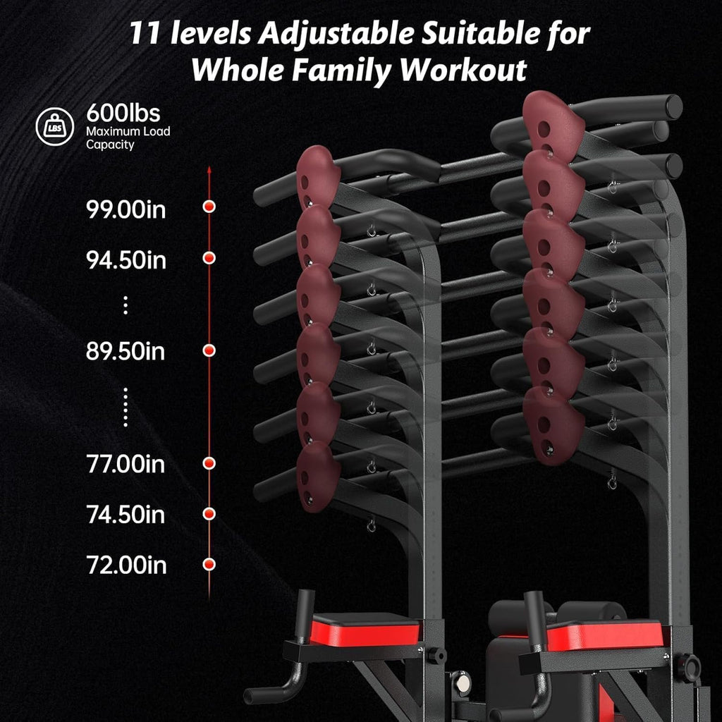 Adjustable Power Tower with Dip Station, Pull-Up Bar and Supine Board