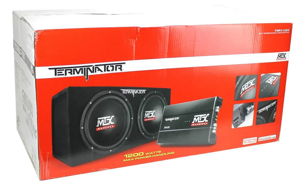 Dual 12-Inch Loaded Car Subwoofer System with Subwoofer Box, Amplifier and Wiring Kit