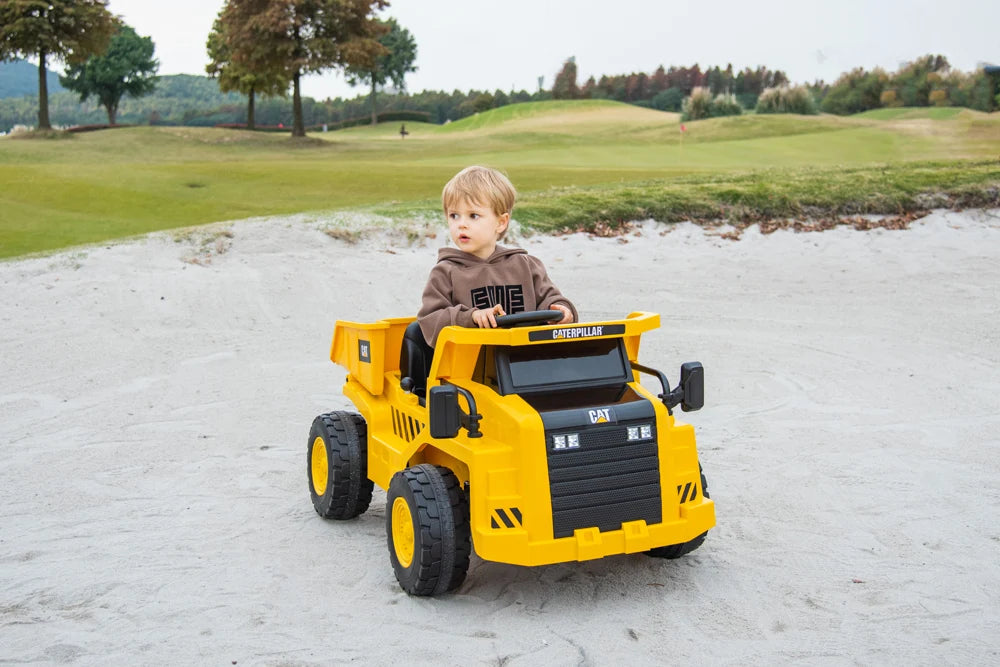 2026 CAT Dump Truck 12V Kids Ride On with Remote Control, Working Shovel & Realistic Construction Sounds With RC