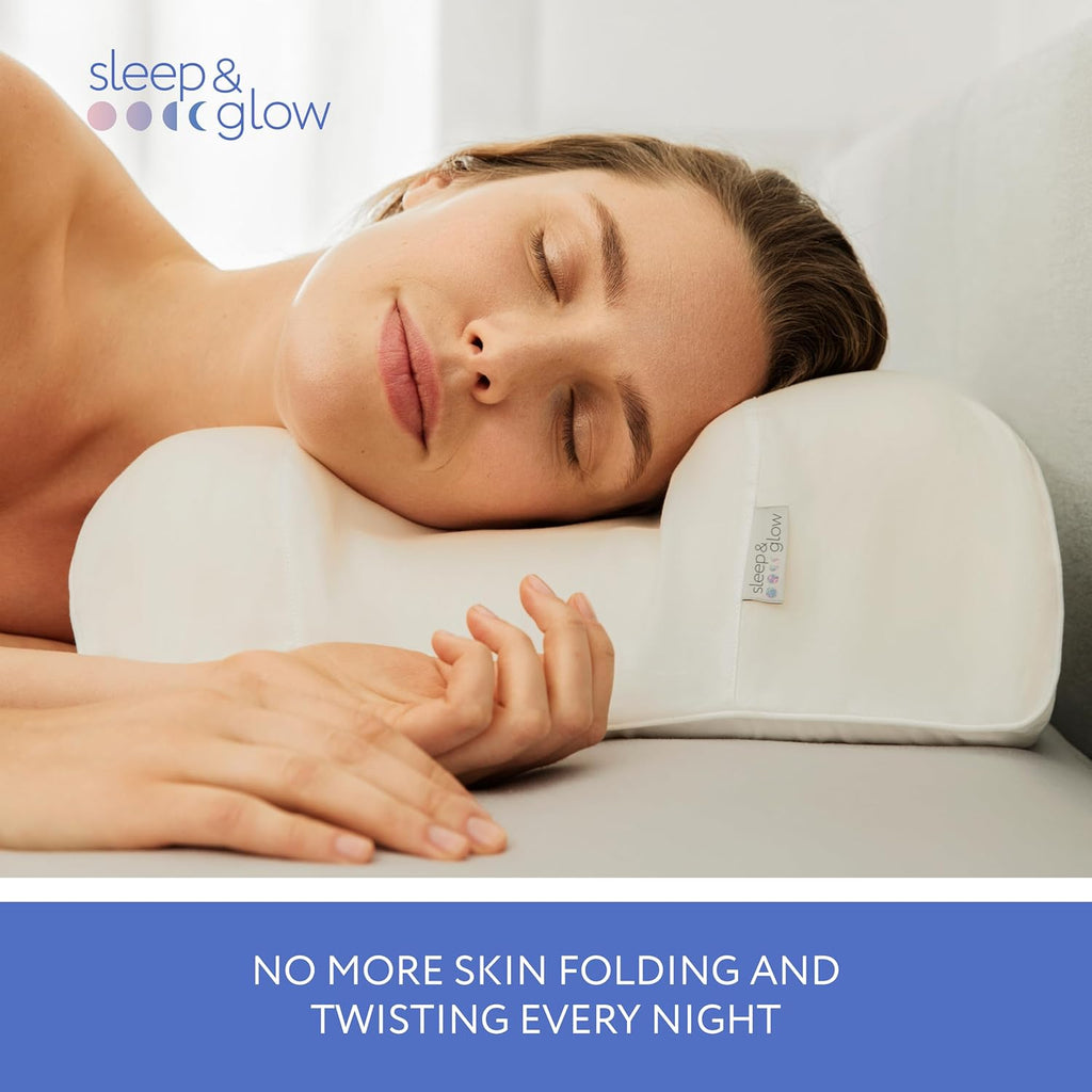 Anti-Aging Beauty Pillow, Adjustable Memory Foam Pillow with Ergonomic Contoured Design for Head and Neck Support