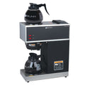 12-Cup Commercial Pourover Coffee Maker with Upper and Lower Warmers and 2 Glass Decanters, Black