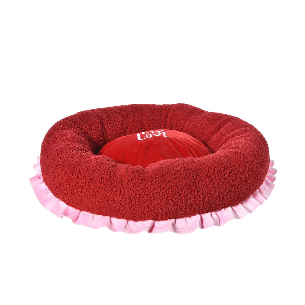 Valentine Dog Bed Red Fluffy Round Dog Bed