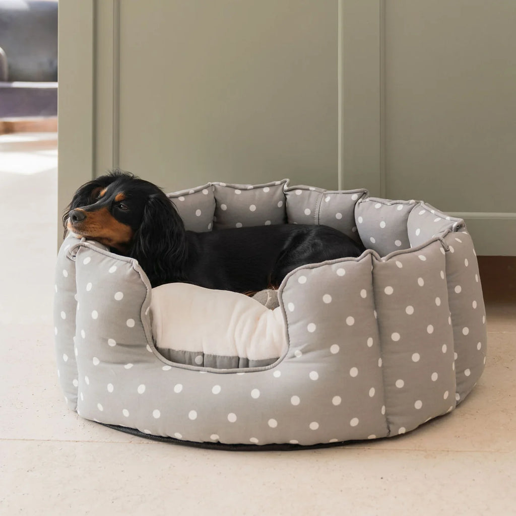 High Wall Bed For Dogs in Spots & Stripes