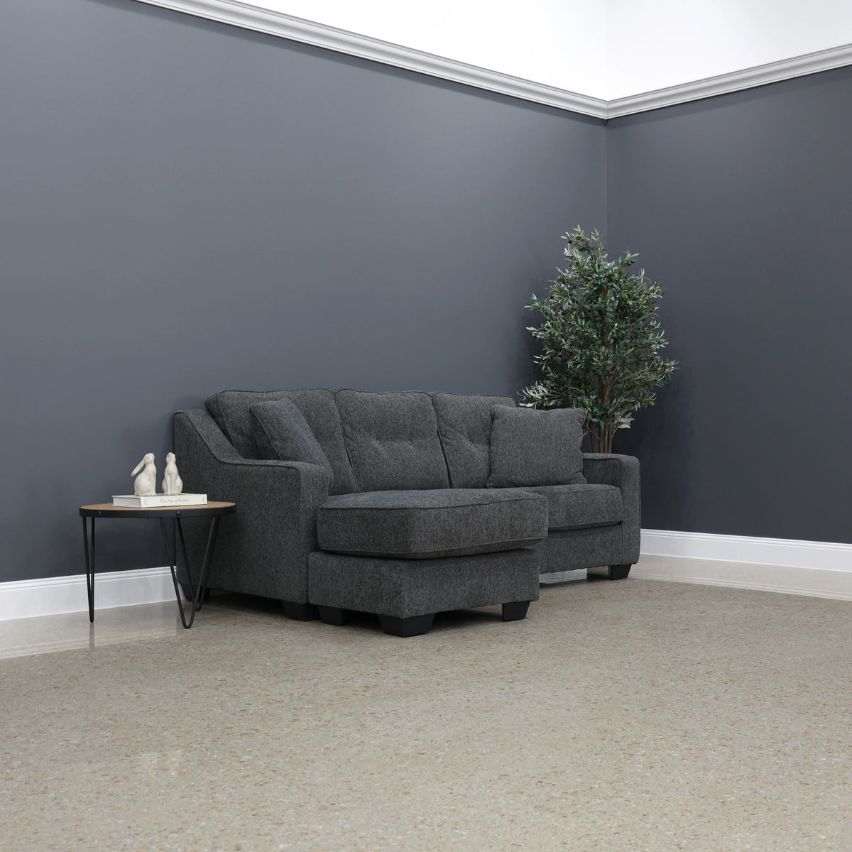 Victoria Sofa Chaise Dark Grey