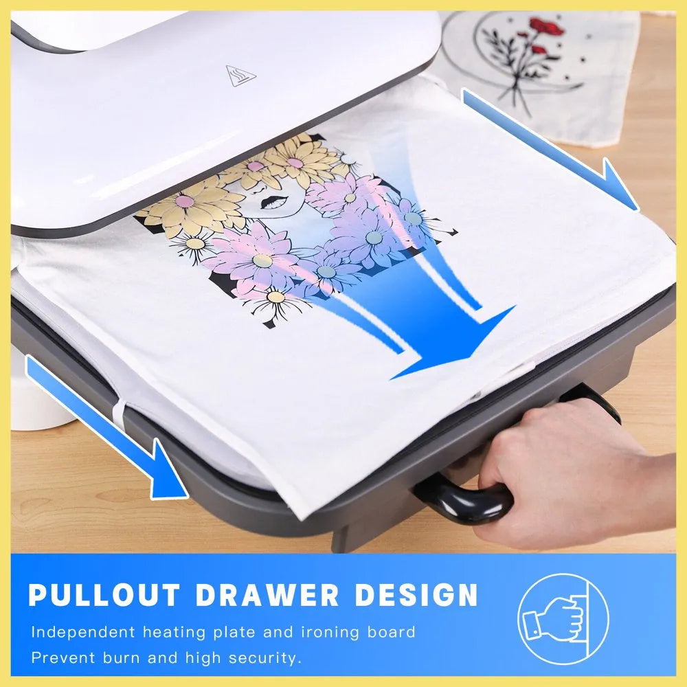 1500W 15 x 15-Inch Automatic Heat Press Machine for Vinyl and Sublimation