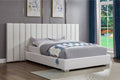 T2379 Off White Velvet Extended Panel Platform Bed