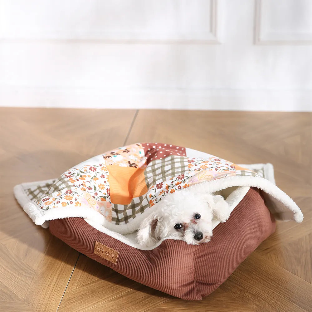 Printed Pet Bed Dog Bed Corduroy Pet Bed