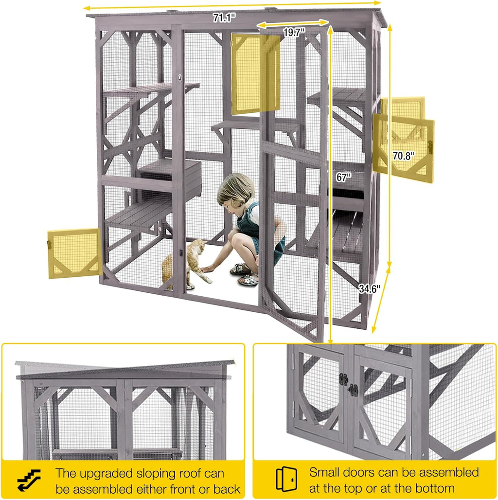 Large Walk-In Outdoor Cat Enclosure