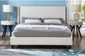 T2192W Off White Bouclé Wingback Platform Bed