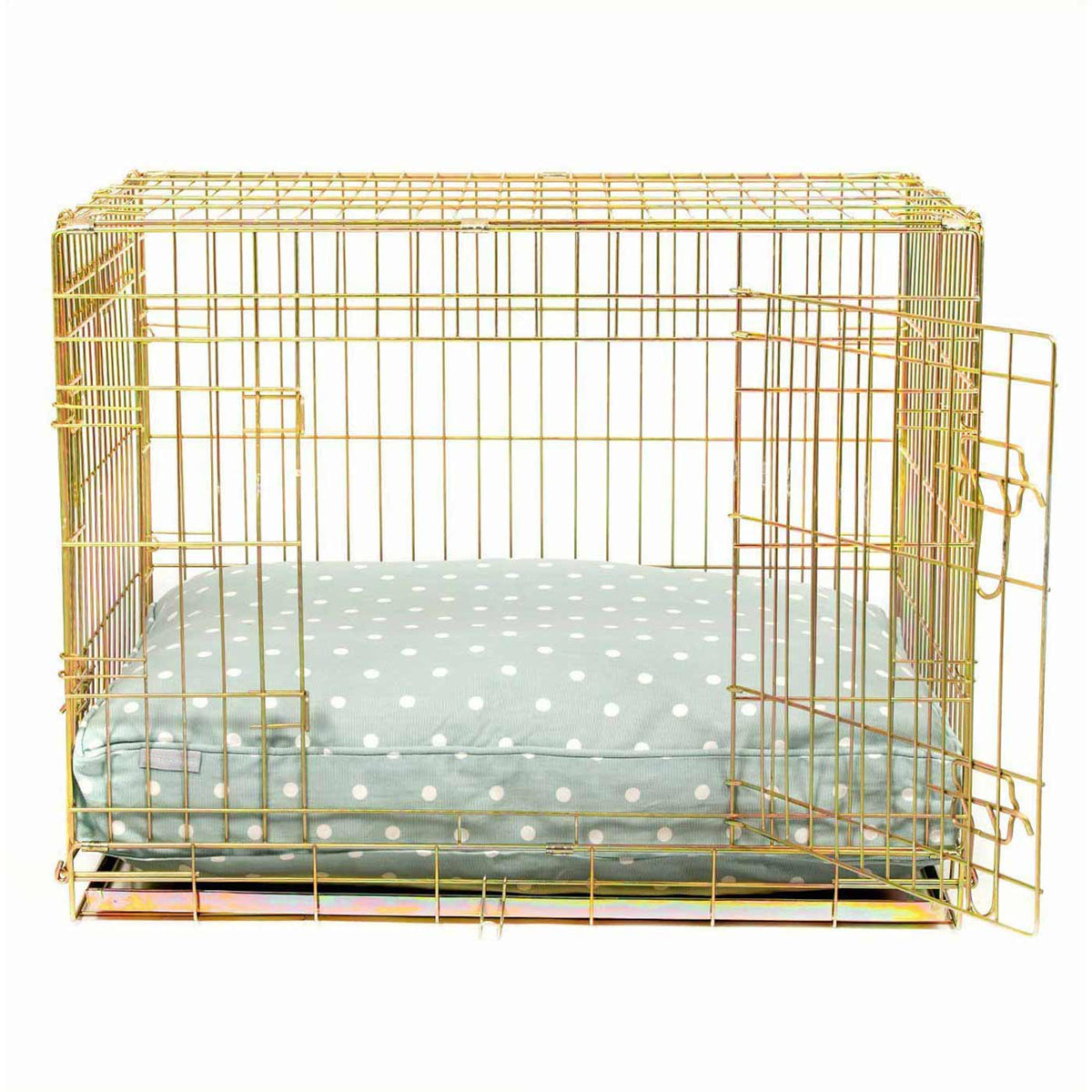 Dog Cushion in Duck Egg Spot
