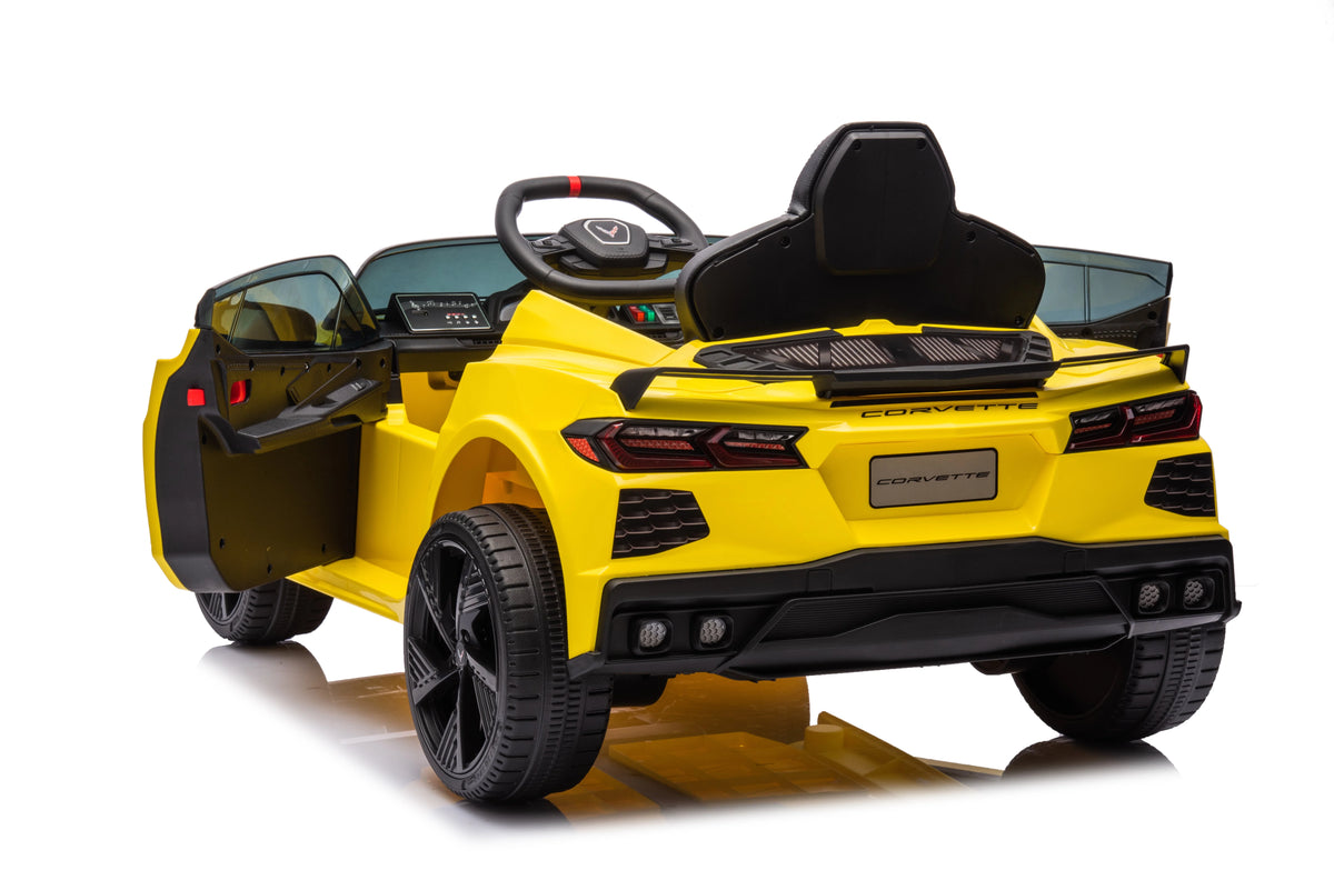 12V Chevrolet Corvette C8 Kids Ride On One Seater Electric Car with RC