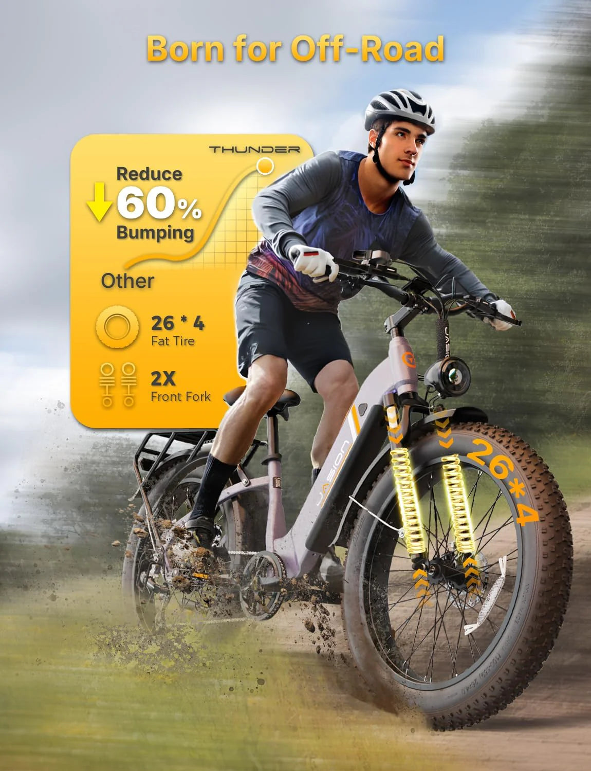 1500W Electric Fat Tire Bike, 30+ MPH, 80-Mile Range, Hydraulic Disc Brakes