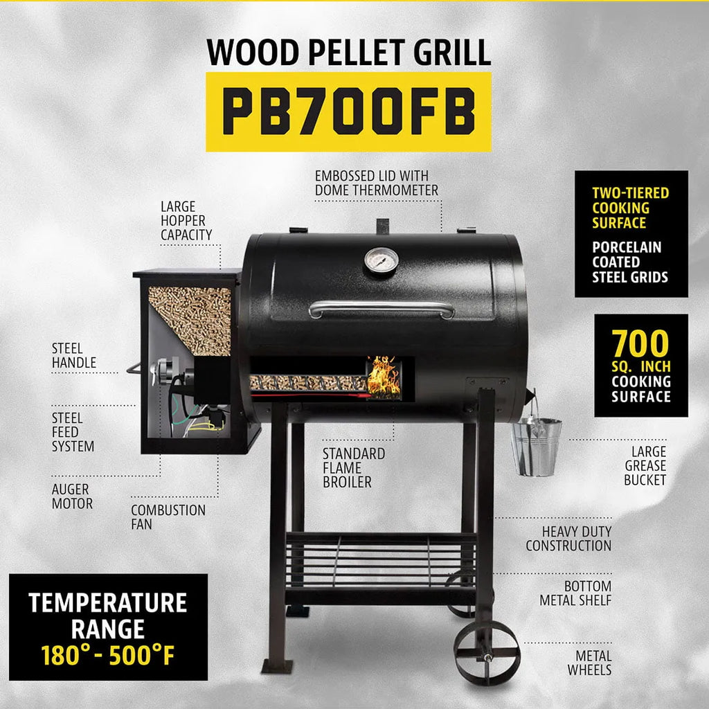 700 Sq. In. Wood Pellet Grill with Flame Broiler