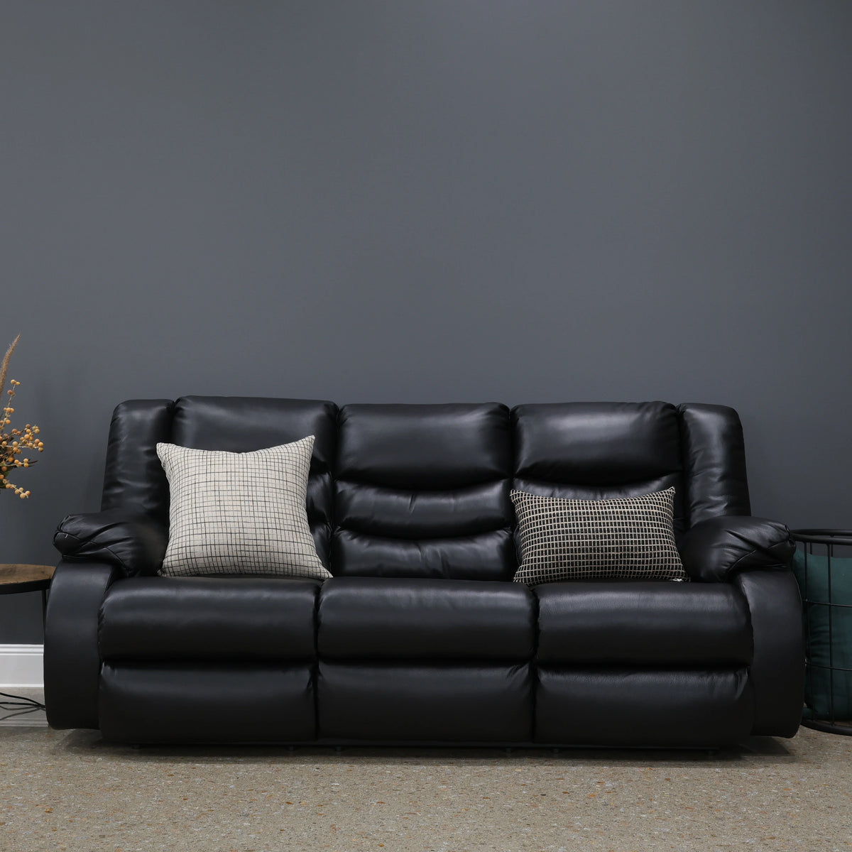 Werribee Electric Power Sofa Black Leather