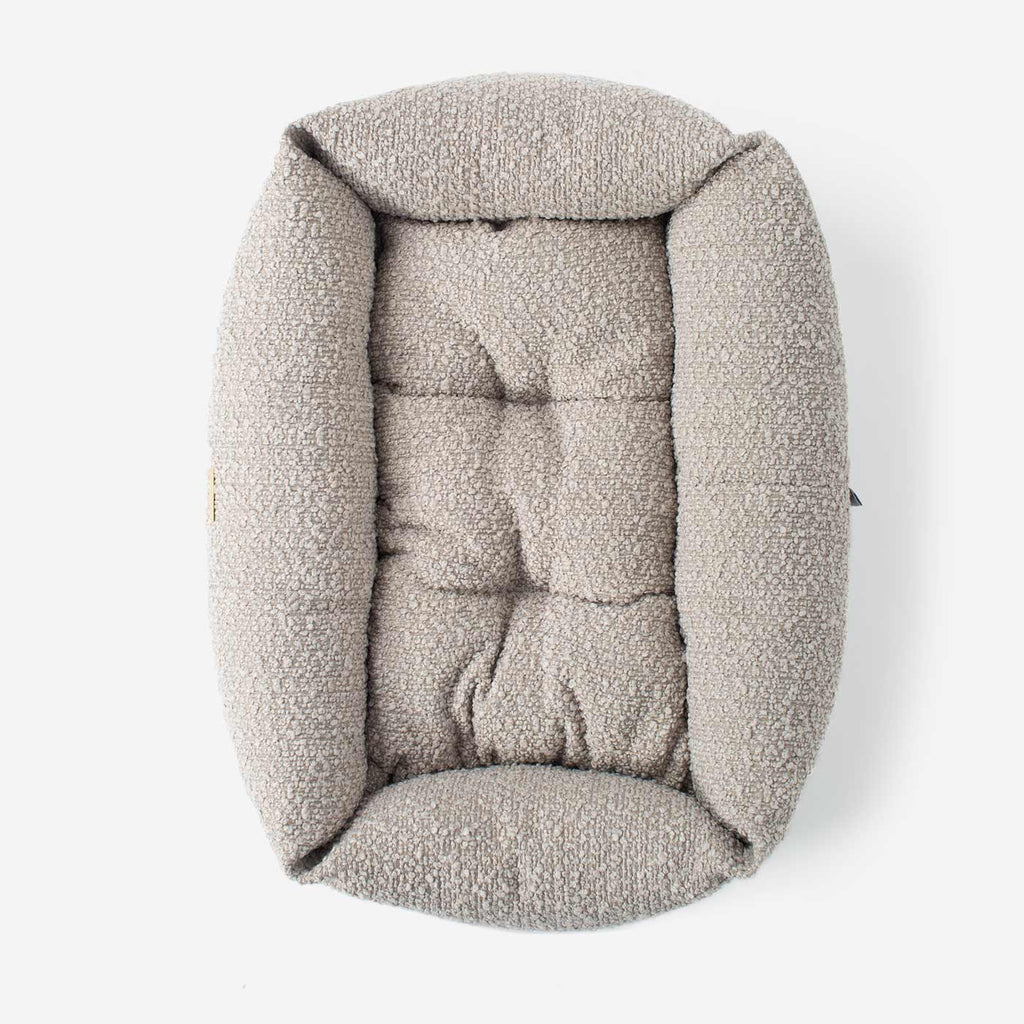 Cozy & Calming Puppy Cage Bed In Mink Bouclé