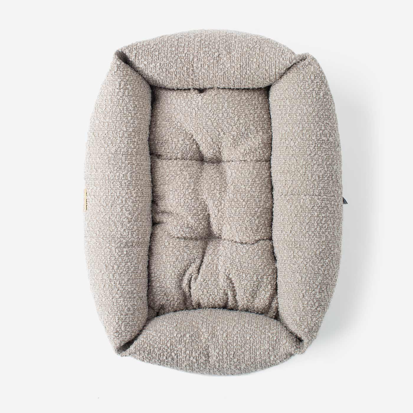 Cozy & Calming Puppy Cage Bed In Mink Bouclé