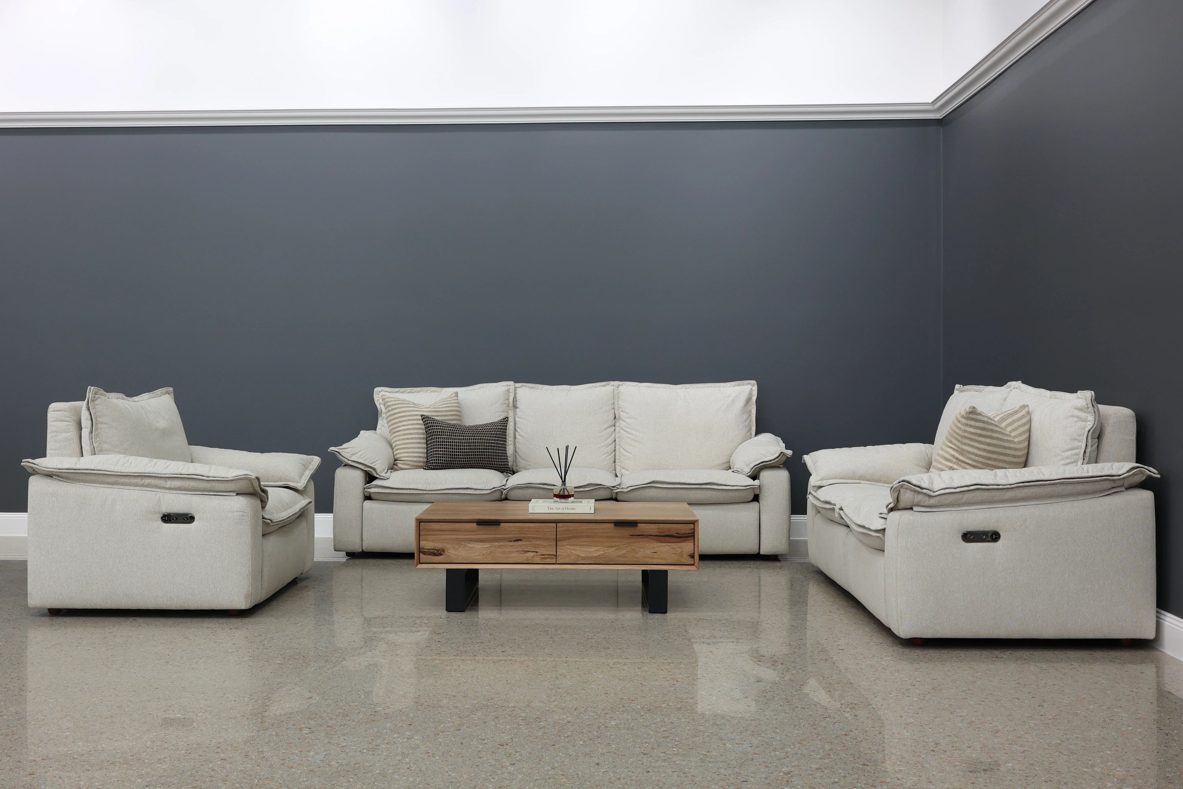 Portland Electric Reclining 3 Seater Shell (Water Repellent Fabric)