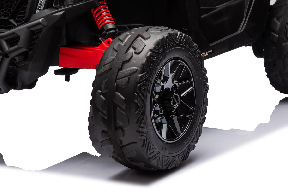 Licensed 24V Can Am Maverick Kids Ride On One Seater UTV, Rubber Tires, Leather Seat with RC
