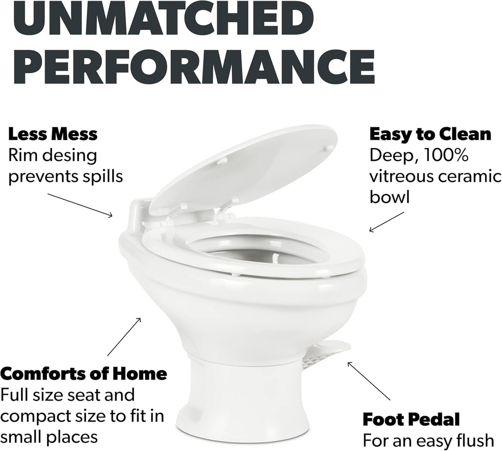 Standard-Height RV Toilet, White