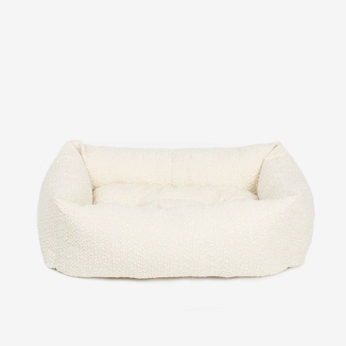 Cozy & Calming Puppy Cage Bed In Ivory Bouclé