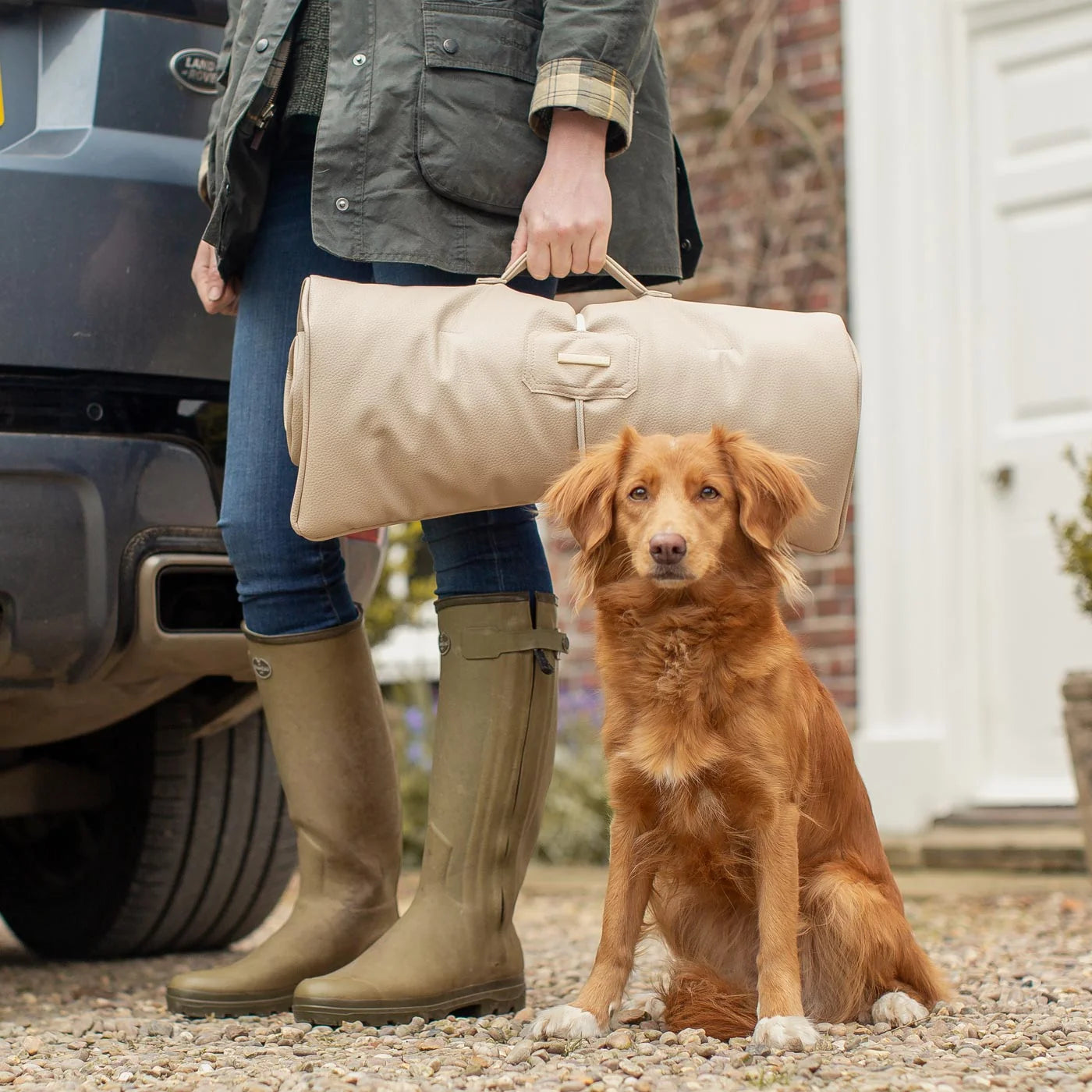 Travel Mat in Sand Rhino Faux Leather