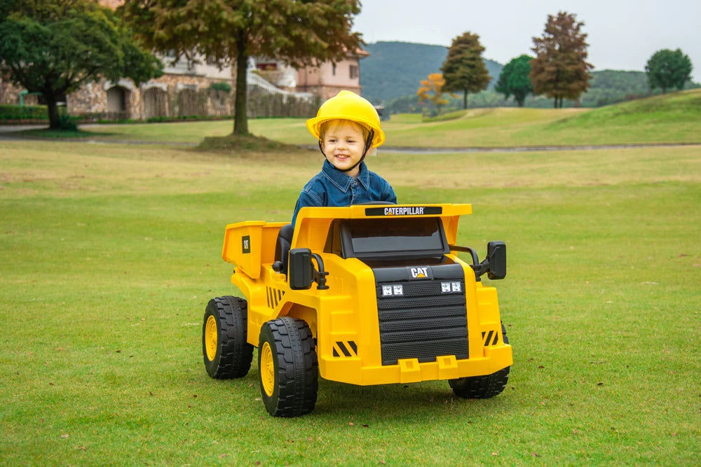 2026 CAT Dump Truck 12V Kids Ride On with Remote Control, Working Shovel & Realistic Construction Sounds With RC